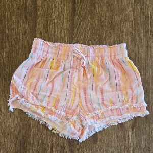 Vintage Havana Fruity Tie Dye Fringe Detail Shorts, Girls Size S